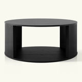 Hobo 40" Modern Black Round Coffee Table