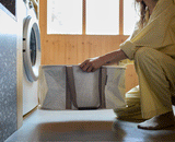 2-piece Ecru Tota Trio 90L & Hold-All Laundry Basket Set