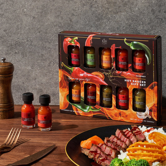 Gourmet Hot Sauce Sampler Gift Set of 10, Flavors Include Habanero