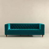 Evelyn Mid Century Modern Teal Velvet Luxury Chesterfield Sofa