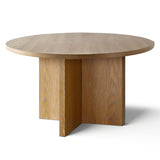 Houston 52" Round Solid Wooden Dining Table with Cross Pedestal