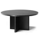 Houston 60" Round Solid Wooden Dining Table with Cross Pedestal