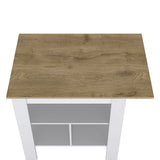 Macondo Kitchen Island, Three Shelves, Solid Top