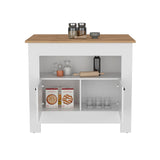 Arlet Kitchen Island With Two Drawers, One Shelf