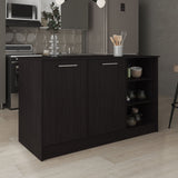 Ginger Kitchen Island, Three Open Shelves, Two Cabinets