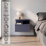 TUHOME Adele Floating Nightstand with Single Drawer and Two Lower Storage Shelves, Wall-Mounted Space-Saving Bedside Organizer for Modern Bedrooms, Compact Display and Storage Solution for Essentials and Decorative Items