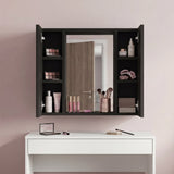 Tuhome Artemisa Medicine Cabinet with Integrated Mirror, Six Interior Storage Shelves, Secure Double-Door Design, Space-Saving Wall Cabinet for Organized Bathrooms and Daily Essentials.