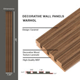 Modern MDF Wall Panel - Textured Surface for Noise Reduction, Honey Oak Finish, 0.71" Depth, 7.94" Width, 96.06" Height, Easy Installation
