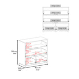 Alpine Four Drawer Dresser with Base Independent Drawers