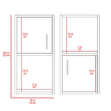 Oba 2-Pc Wall-Mounted Bathroom Medicine Cabinet with Open and Closed Storage, Multi-Shelf Organizer for Toiletries, Personal Care Items and Everyday Essentials, Compact Modern Design for Small and Large Bathrooms