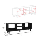 TUHOME Eclipse Living Room Duo Set with TV Stand and Coffee Table Featuring Steel Accents, Spacious Shelving, Open Storage and Modern Functional Design in Durable Engineered Wood for Contemporary Home Interiors
