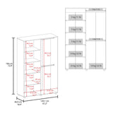 Eco 72" High 6-tier Shelf One-Door Cabinet Armoire with Two Hanging Rods