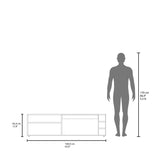 Suxta 63" Wide TV Stand with Three Open Shelves, Three Bottle Cubbies, Cable Management, Modern Bar TV Console for Living Room, Media Storage, Entertainment Center for TVs up to 65", Stylish Home Furniture