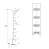 TUHOME Hagi 71-Inch Tall Linen Cabinet with Four-Tier Adjustable Shelves, Shaker-Style Double Door Design and Slim Space-Saving Profile, Modern Vertical Storage Solution for Bathrooms, Hallways or Multipurpose Home Areas