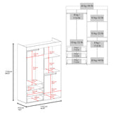 Denver Armoire with 3 Drawers, Four Doors