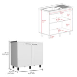 Napoles 2 Utility Sink with Cabinet, Stainless Steel Countertop, Interior Shelf