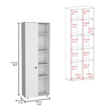 Hoyt Kitchen Pantry Storage Cabinet with Five Interior Shelves, Five Exterior Compartments, Multi-Tier Organization System for Food, Cookware and Household Essentials, Modern Space-Saving Design for Home Kitchens
