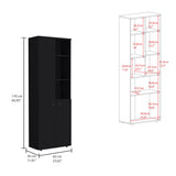 TUHOME Konik 67-Inch High Storage Cabinet Kitchen Pantry with Three Interior Doors, Three Exterior Shelves, Space-Saving Vertical Organization for Food, Utensils and Household Essentials, Modern Multi-Use Storage Unit