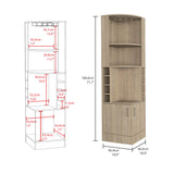 Kava Being Corner Bar Cabinet with Glass Rack, Double-Door Storage Cabinet, Built-In Eight-Bottle Wine Rack, Modern Corner Liquor Cabinet for Living Room, Home Bar, Kitchen or Dining Room Organization