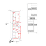 Bryce Pantry Cabinet with Two Doors and Multiple Storage Compartments, Tall Freestanding Kitchen Storage Unit for Dry Goods, Cookware, Small Appliances, and Dishes, Modern Cabinet with Concealed and Open Storage