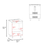 Conrad Freestanding Bathroom Vanity with Resin Sink, One-Door Cabinet, Open Shelf for Storage, Compact Modern Design for Small Bathrooms, Powder Room, and Space-Saving Organizer
