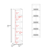 Home Double Glass Door Bookcase Cabinet with 5 Interior Shelves for Linen or Décor Storage for Living Rooms, Bedrooms or Laundry Rooms
