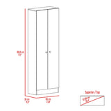 Tuhome Lambardi Tall Multistorage Cabinet with Double Door Design, Five Deep Interior Shelves, Freestanding Vertical Storage Solution for Kitchens, Laundry Rooms, Bedrooms or Utility Areas to Maximize Home Organization