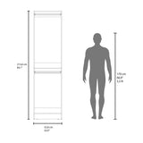 Eco Closet 2-Rod Wardrobe Organizer, Double Hanging Sections with Open Shelf, Space-Saving Freestanding Closet System, Engineered Wood