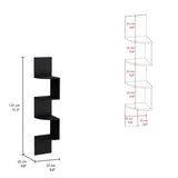 TUHOME Rosset Corner Shelf with Full-Wall Vertical Design and Multiple Floating Shelves Offering Space-Saving Decorative Display and Modern Storage Functionality in Durable Engineered Wood for Contemporary Home Interiors