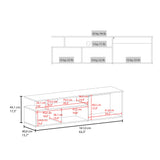Selma Floating 63" Wide TV Stand with Two Cabinets, Six Open Shelves, Wall-Mounted Entertainment Center with Cable Management, Modern Media Console for Living Room Organizing and Home Decor