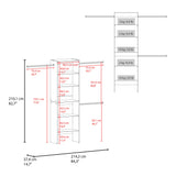 Selt Simple Walk-In Closet System with 3 Hanging Rods and 5 Open Storage Shelves, Clothes Storage Option