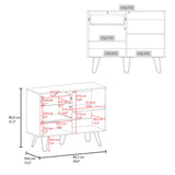 Tori 39" Wide Console Table with Two Cabinets, One Drawer, Four Shelves, Storage Organizer, Versatile Storage for Living Room, Hallway, Entryway, Modern Design, Stylish and Practical Console
