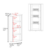 TUHOME Genova Display Cabinet with Glass Door, Multiple Interior Shelves and Modern Showcase Design, Versatile Storage Unit for Dishes, Collectibles or Decor, Elegant Organization Solution for Living Rooms, Dining Rooms or Offices