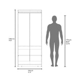 Wenden Spacious Freestanding Armoire Wardrobe Console Double Door Design for Bedroom Storage Upgrade Featuring Hanging Rod and Interior Shelves for Optimized Garment Organization