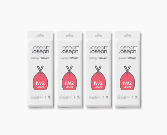 IW2 4L White Food Waste Caddy Liners - 4 pack