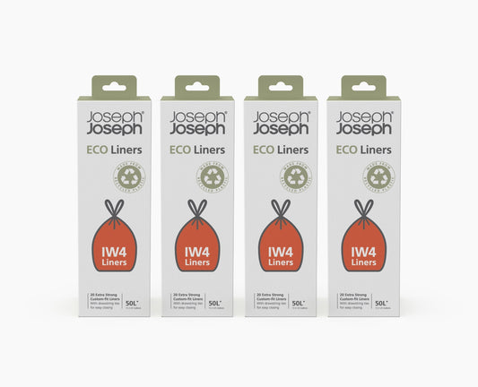 IW4 50L Grey Recycled Bin Liners - 4 pack