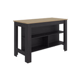 Cala Wide Kitchen Island with Spacious Tabletop, Three Open Storage Shelves, Four Sturdy Legs and Comfortable Meal Prep Workstation