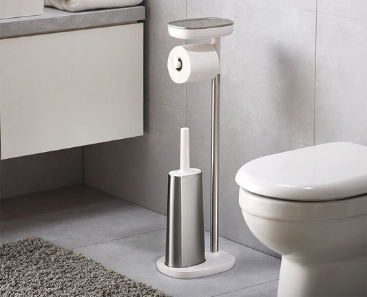 EasyStore™ Plus Stainless-steel Toilet Roll Holder with Toilet Brush