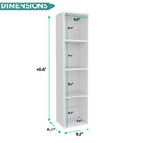 40" High Wall Cabinet, Vertical Wall-Mounted Storage Tower with 4 Spacious Shelves, Slim Bathroom Organizer for Toiletries & Towels, Space-Saving Modern Cabinet, Easy Assembly