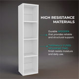 40" High Wall Cabinet, Vertical Wall-Mounted Storage Tower with 4 Spacious Shelves, Slim Bathroom Organizer for Toiletries & Towels, Space-Saving Modern Cabinet, Easy Assembly