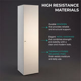 Home Linen Freestanding Tall Cabinet with Single Door and 4 Horizontal Storage Shelves, Cabinet for Bathroom, Bedroom or Laundry Room