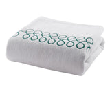 Green and White Bath Towels