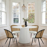 Jules Modern Upholstered Rattan Dining Chair (Set of 4)