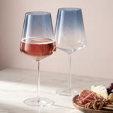 Sidney Blue Ombre Red Wine Glasses, 19oz