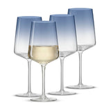 Sidney Blue Ombre White Wine Glasses, 17 oz