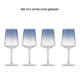 Sidney Blue Ombre White Wine Glasses, 17 oz