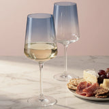 Sidney Blue Ombre White Wine Glasses, 17 oz