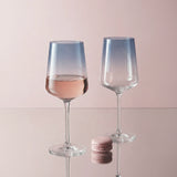 Sidney Blue Ombre White Wine Glasses, 17 oz