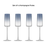 Sidney Blue Ombre Champagne Flutes, 7 oz