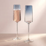 Sidney Blue Ombre Champagne Flutes, 7 oz